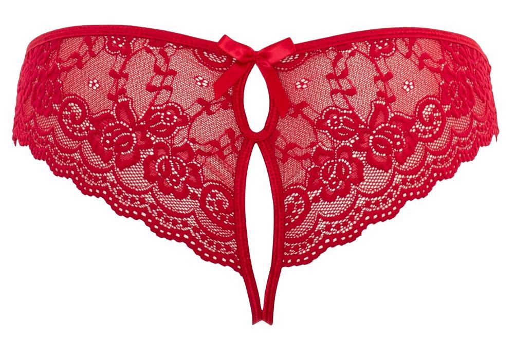 7-Lace Briefs Crotchless L-7