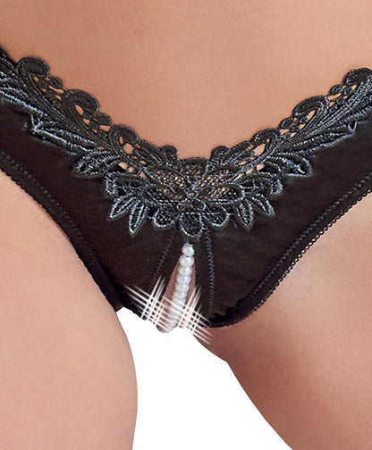8-G-String Pearls black L-8