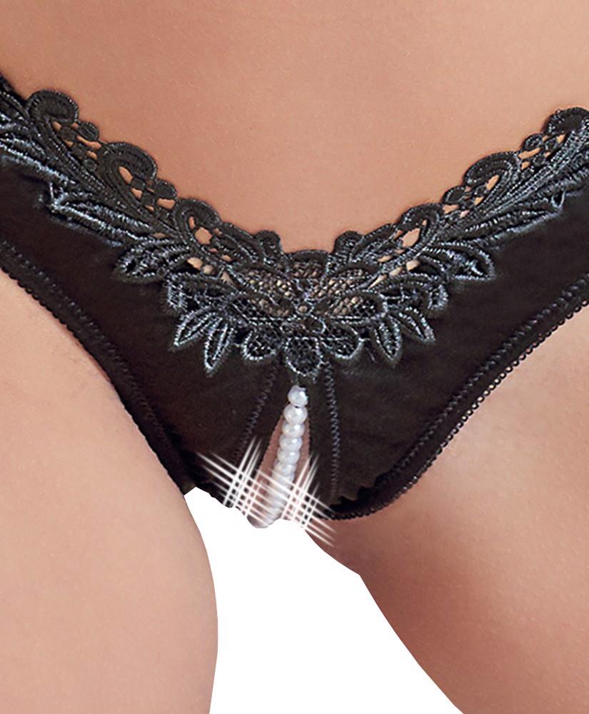 10-G-String Pearls black L-10