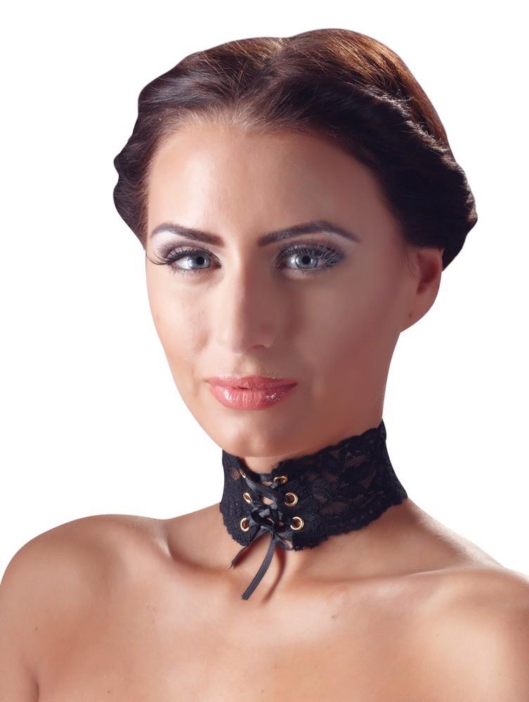 3-Wiązana obroża na szyję wysoka z koronki sex bdsm-3