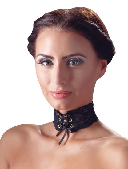 3-Wiązana obroża na szyję wysoka z koronki sex bdsm-3