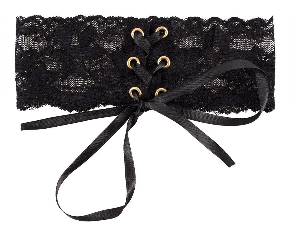 4-Wiązana obroża na szyję wysoka z koronki sex bdsm-4