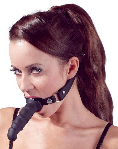 3-Silikonowe czarne dildo 12 cm na regulowanym pasku-3