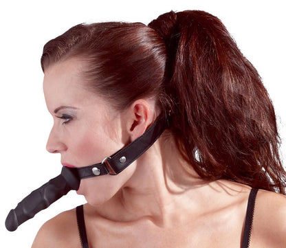 5-Silikonowe czarne dildo 12 cm na regulowanym pasku-5