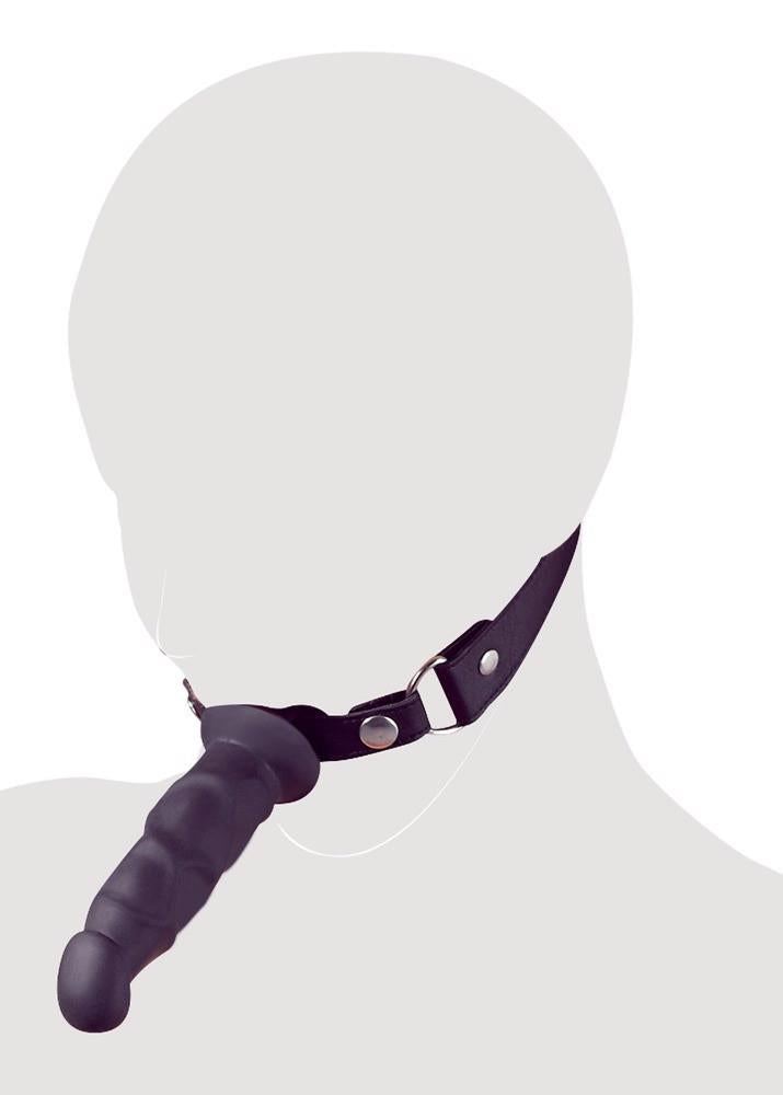 9-Silikonowe czarne dildo 12 cm na regulowanym pasku-9