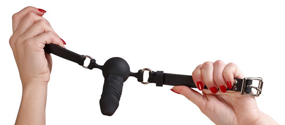 3-Knebel z silikonowym penisem dildo bondage bdsm-3