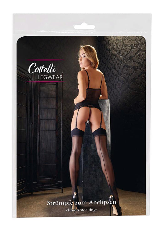 1-Stockings with seam black 8-1