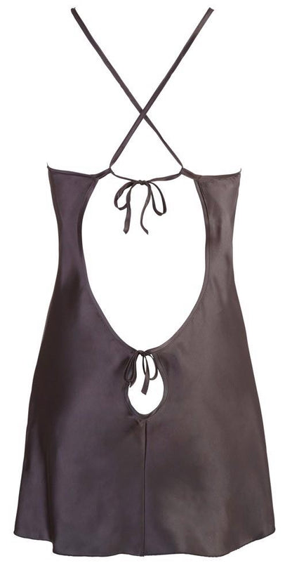 7-Satin Chemise Black L-7
