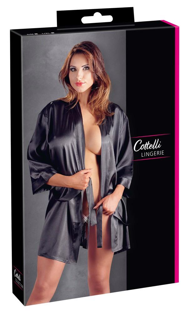 2-Szlafrok satynowy z koronką seksowne kimono L/XL-2
