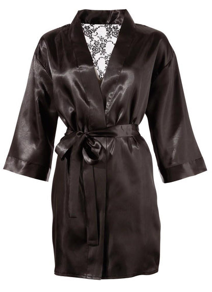 7-Szlafrok satynowy z koronką seksowne kimono L/XL-7