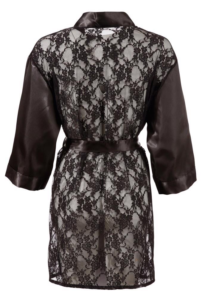 10-Szlafrok satynowy z koronką seksowne kimono L/XL-10