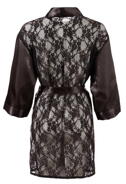 10-Szlafrok satynowy z koronką seksowne kimono L/XL-10