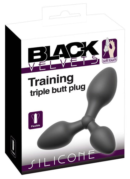 1-Black Velvets Triple Butt Plug-1