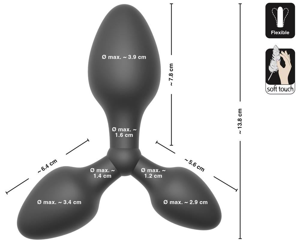8-Black Velvets Triple Butt Plug-8