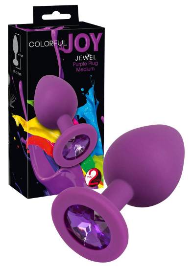 2-Silikonowy plug korek analny z kamyczkiem sex 7cm-2