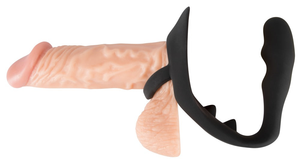 16-Pierścień erekcyjny z masażerem prostaty analnym-16