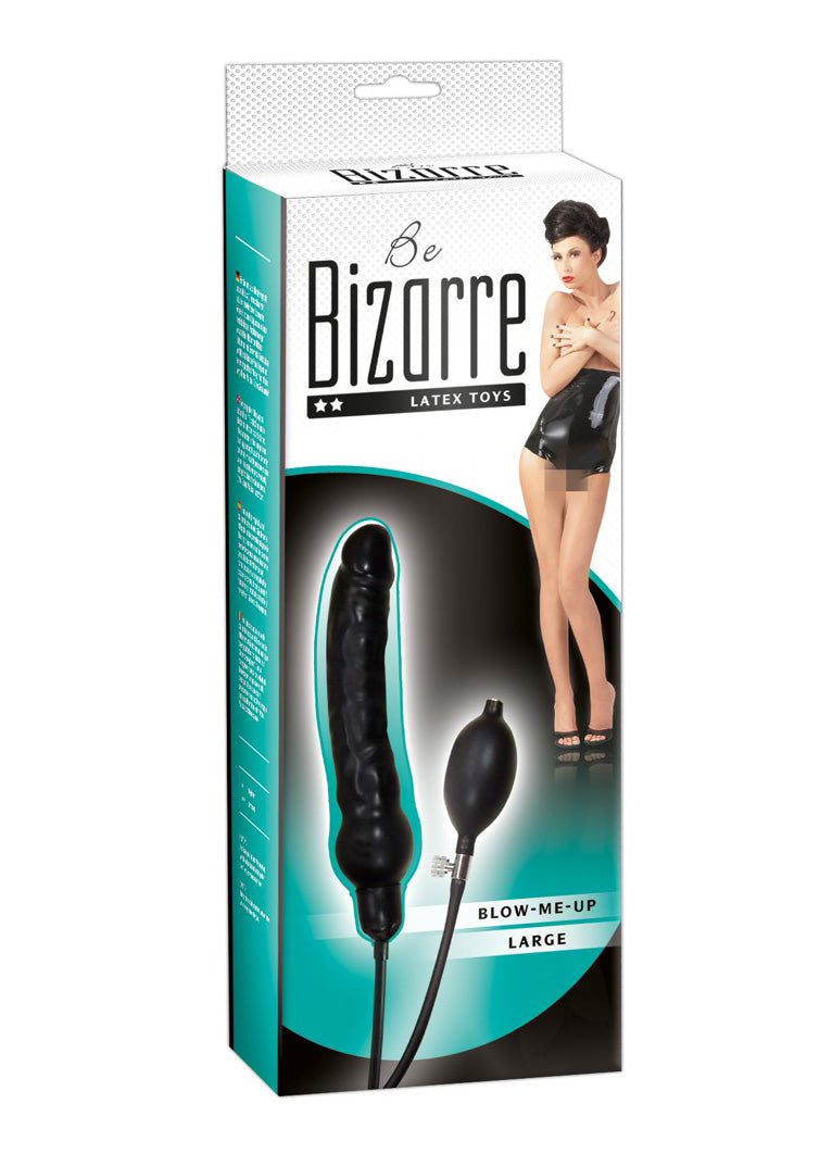 1-Nadmuchiwane czarne dildo penis z lateksu 25 cm-1