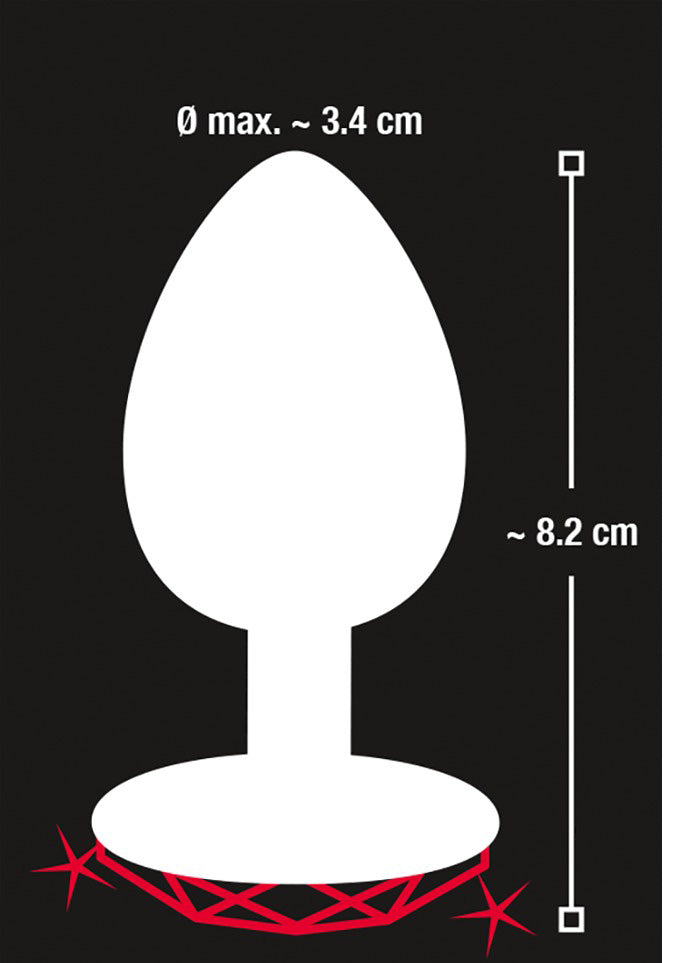 12-Ozdobny korek analny z sercem kryształek plug 8cm-12