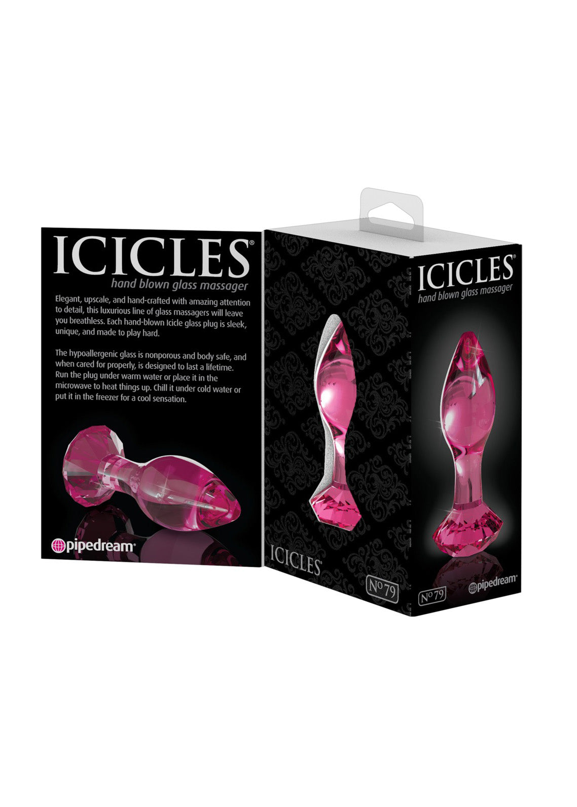 10-Gładki śliski korek analny ze szkła zatyczka 9cm-10