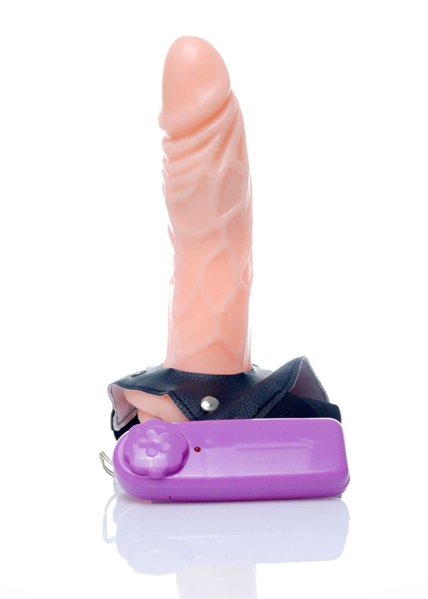 4-Strapon proteza penisa pusta dildo wibrator 16cm-4