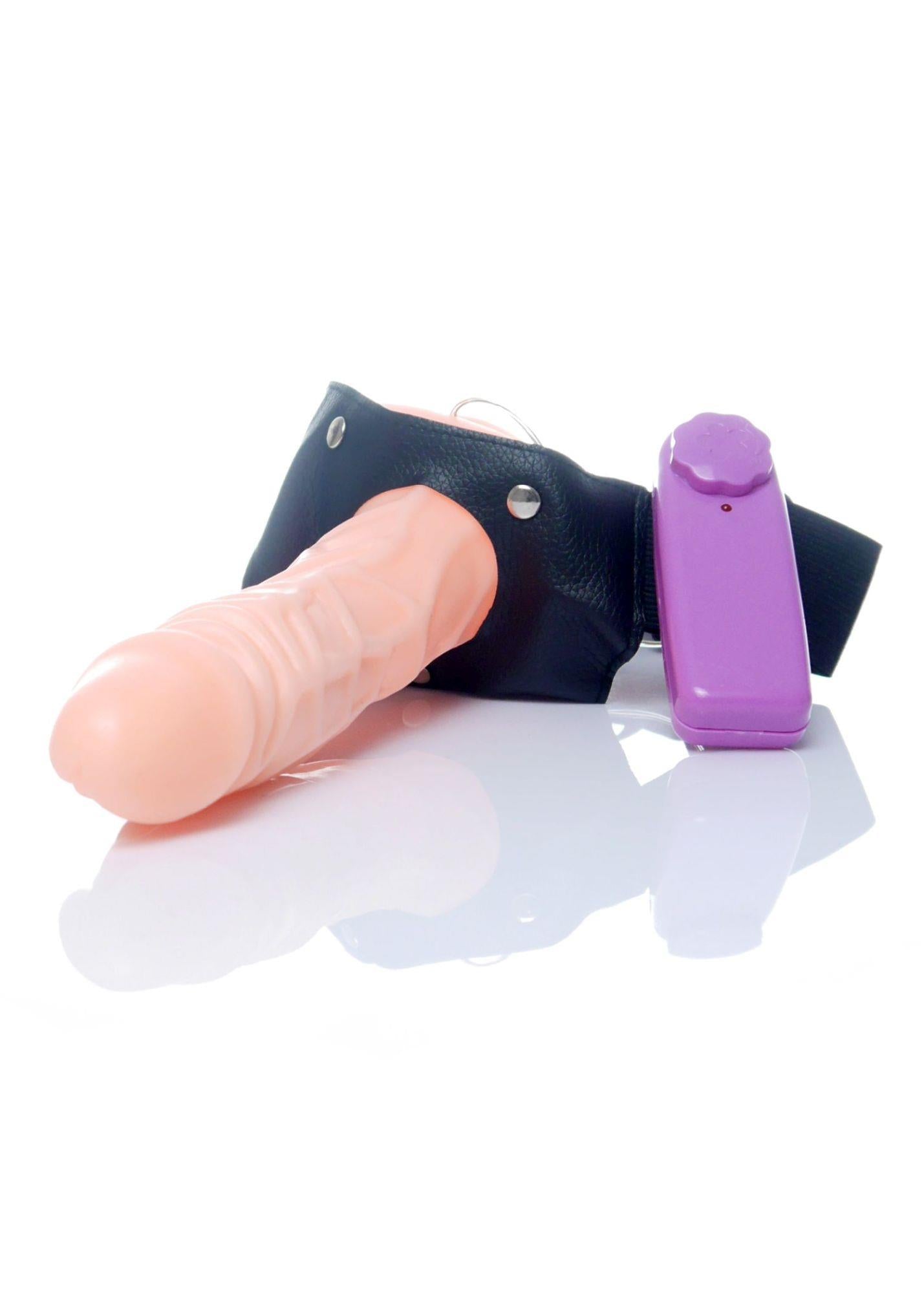 5-Strapon proteza penisa pusta dildo wibrator 16cm-5