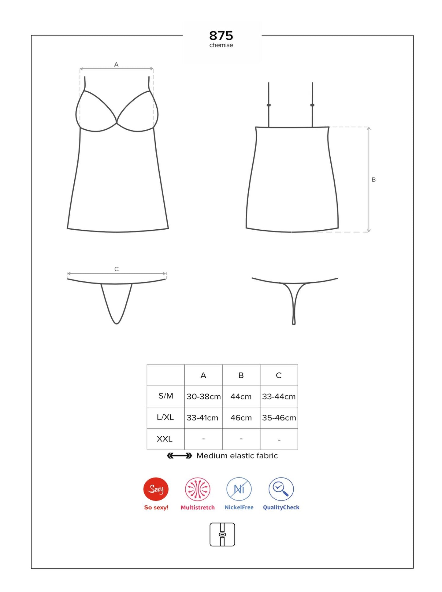 5-Czarna sex koszulka stringi komplet obsessive l/xl-5
