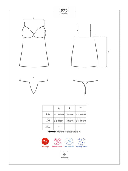 5-Czarna sex koszulka stringi komplet obsessive l/xl-5