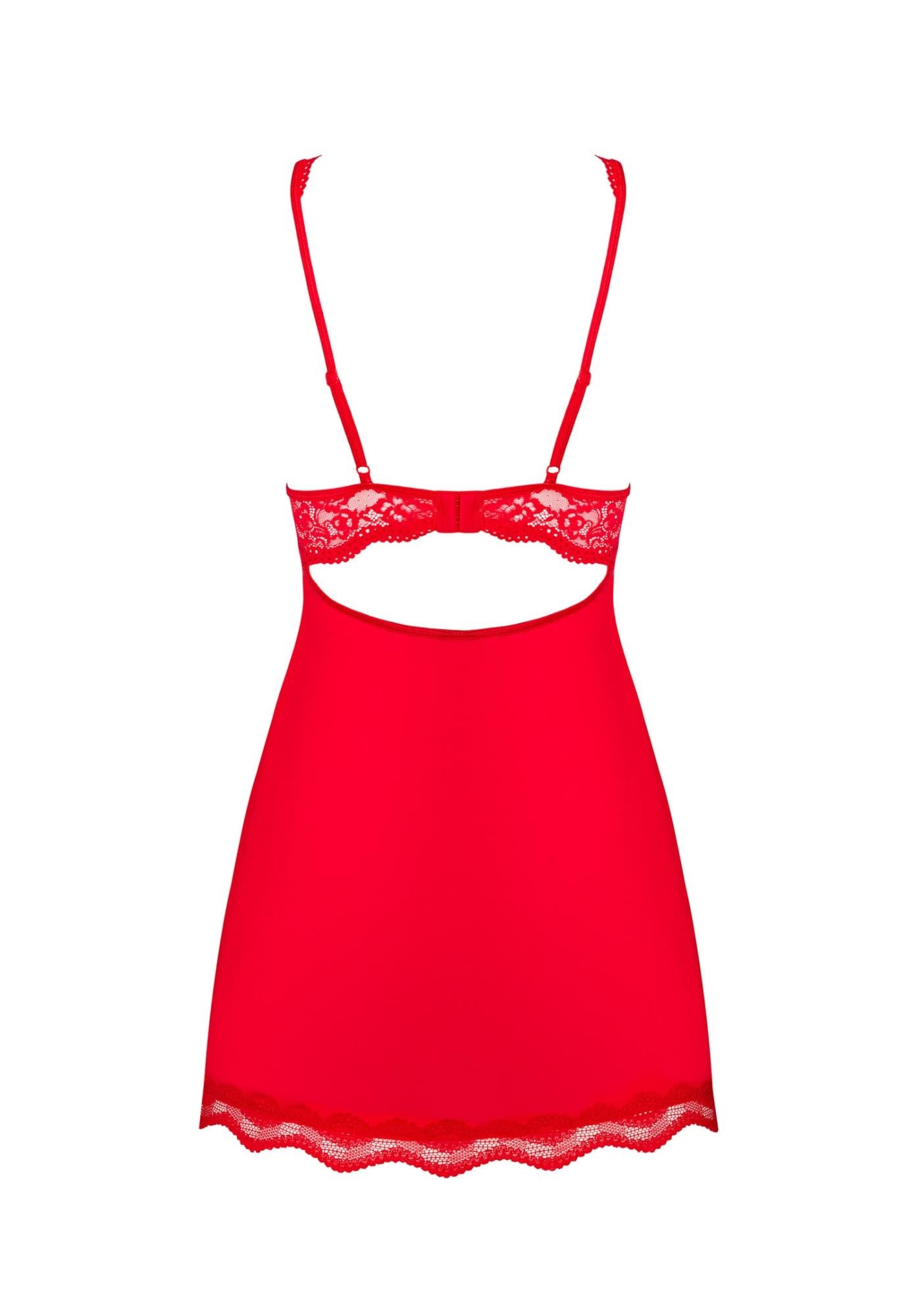 6-Bielizna-Luvae babydoll i stringi czerwona  S/M-6