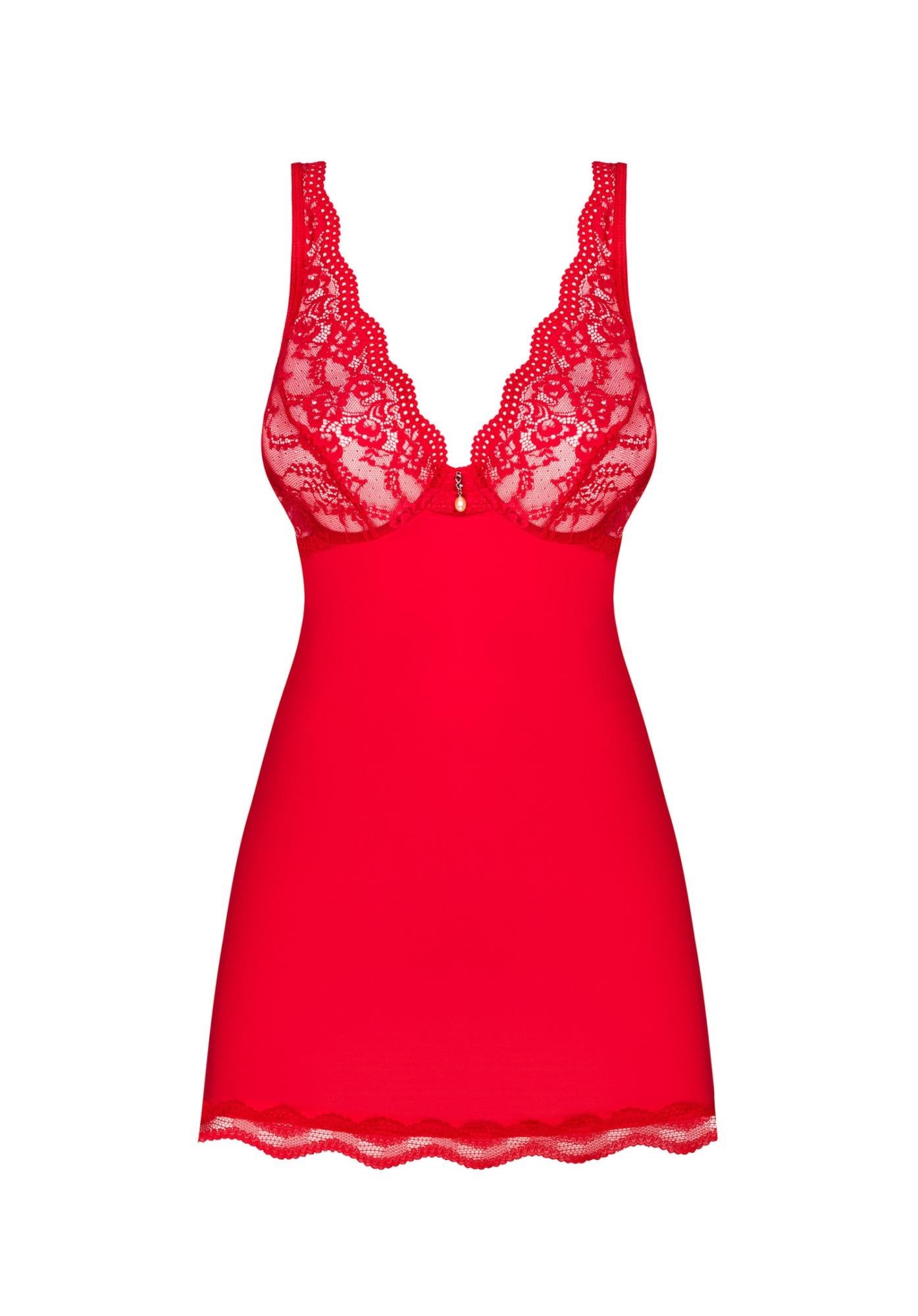 4-Koszulka babydoll czerwona seksi z stringami L/XL-4