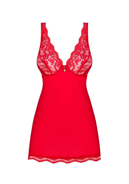 4-Koszulka babydoll czerwona seksi z stringami L/XL-4