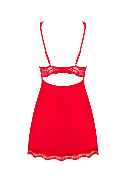 6-Koszulka babydoll czerwona seksi z stringami L/XL-6