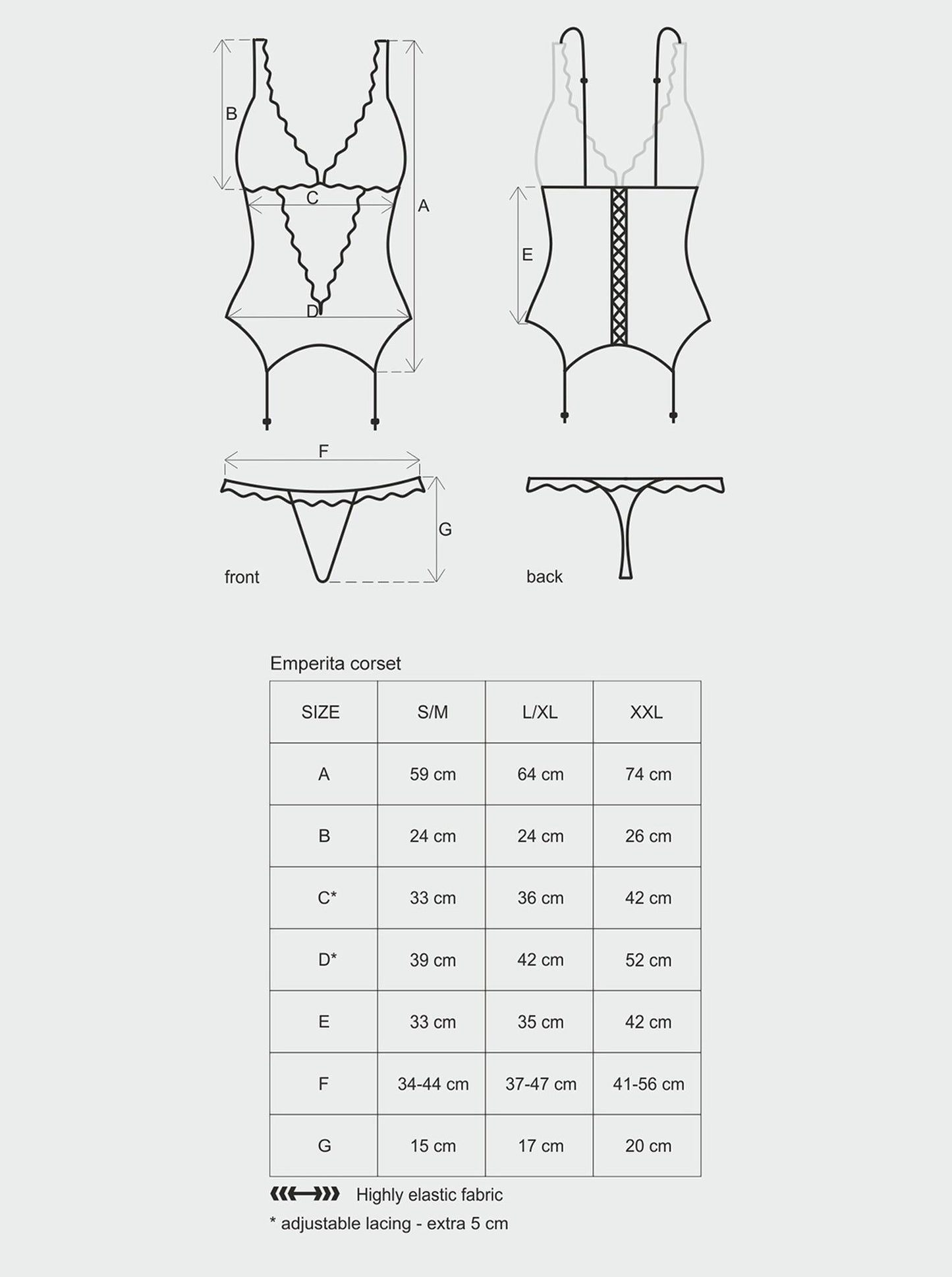 3-Gorset stringi czarny sex komplet obsessive s/m-3