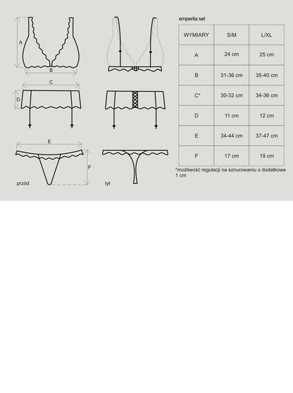 3-Pas stringi biustonosz sex komplet emperita s/m-3