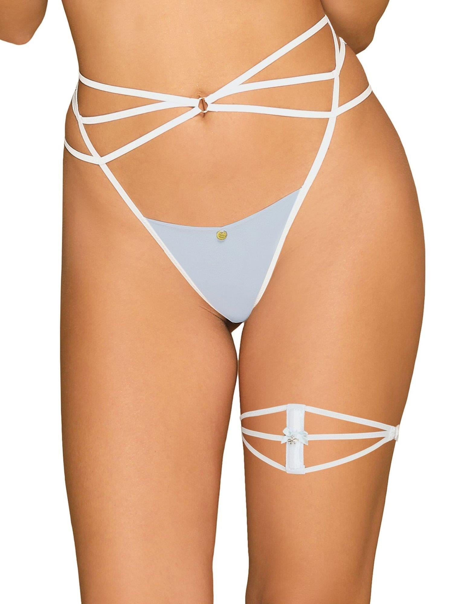 1-Podwiązka biała erotyczna obsessive a760 l/xl-1