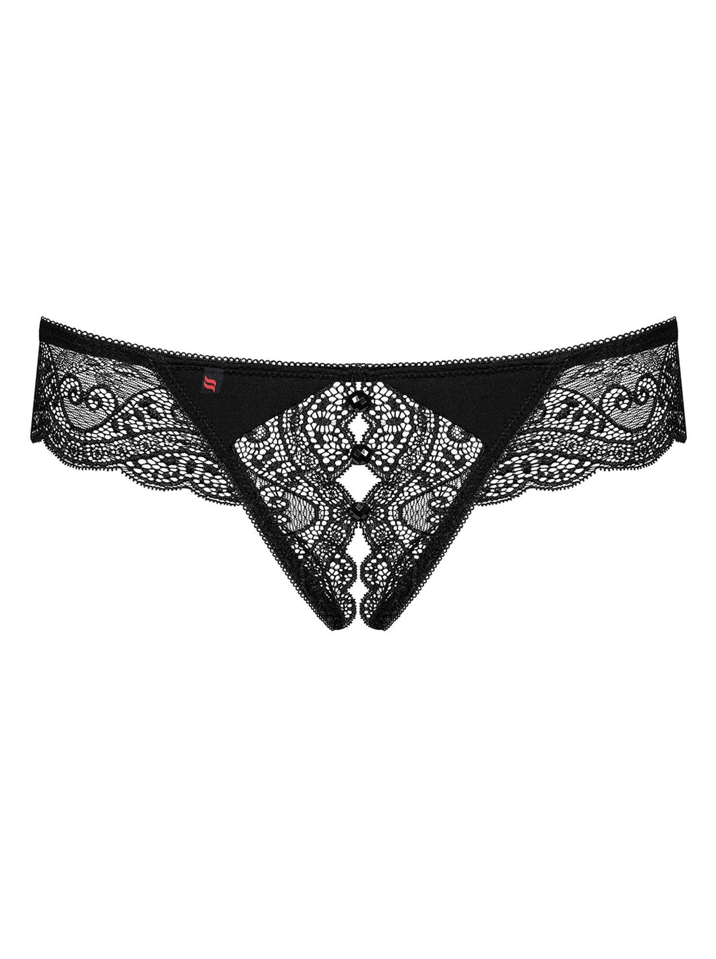 3-Stringi koronkowe rozcięte erotyczne obsessive xxl-3