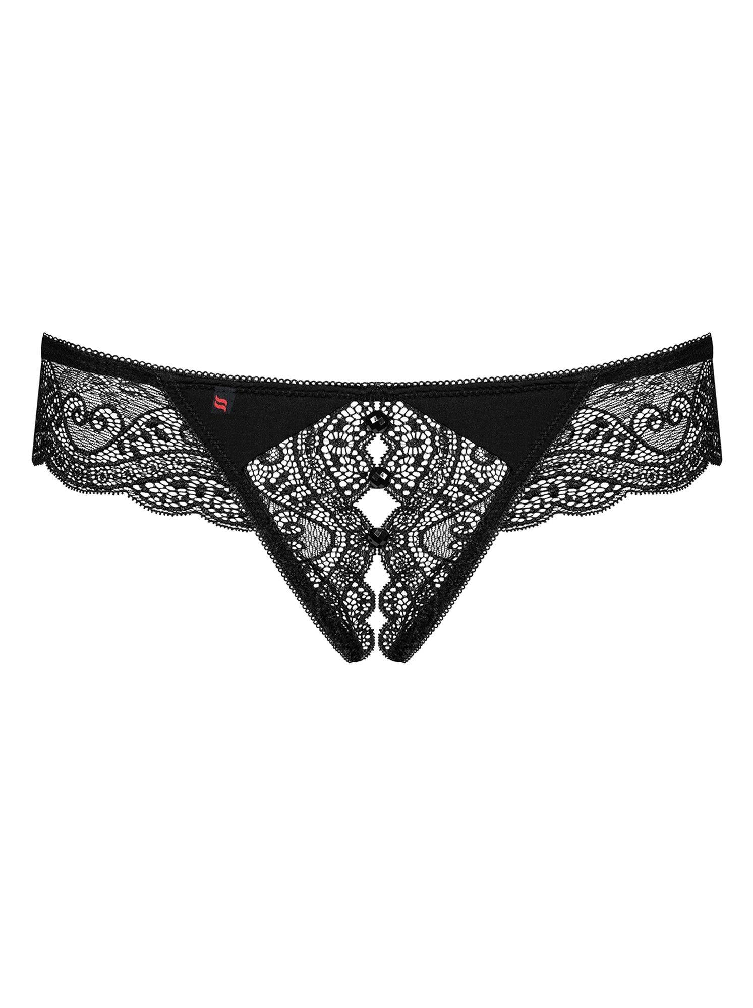 3-Stringi koronkowe rozcięte erotyczne obsessive xxl-3