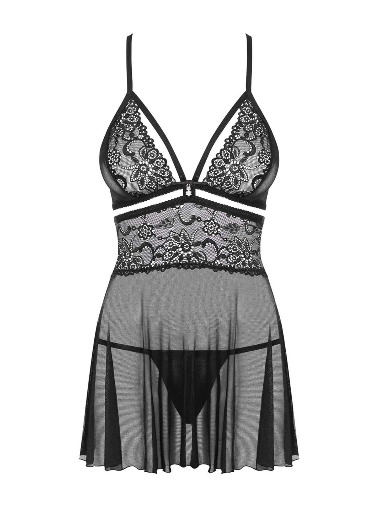 6-Bielizna-838-BAB-1 babydoll i stringi czarna XXL-6