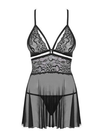 6-Bielizna-838-BAB-1 babydoll i stringi czarna XXL-6