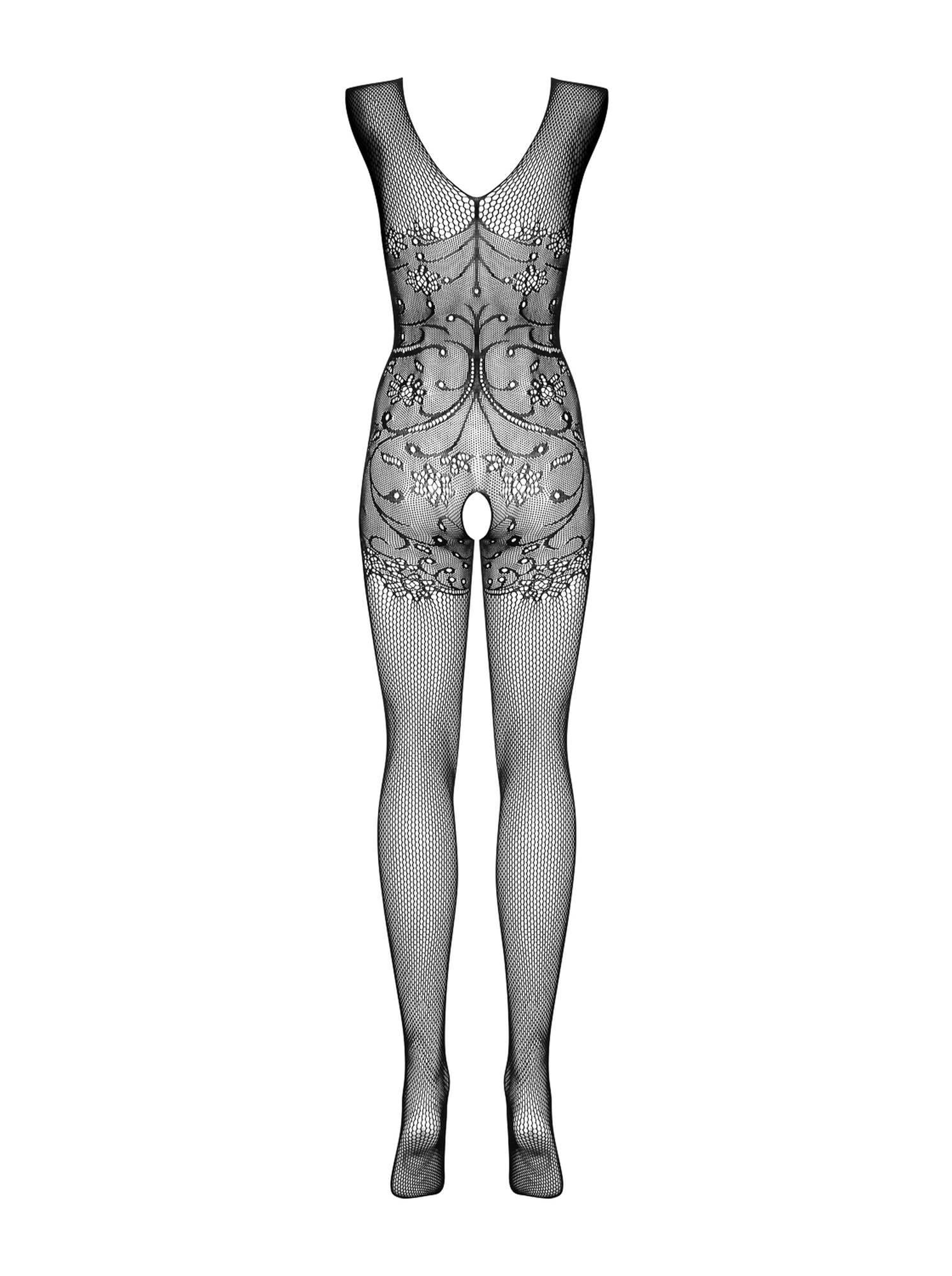 6-Prześwitujące bodystocking otwarty krok f234 s/m/l-6