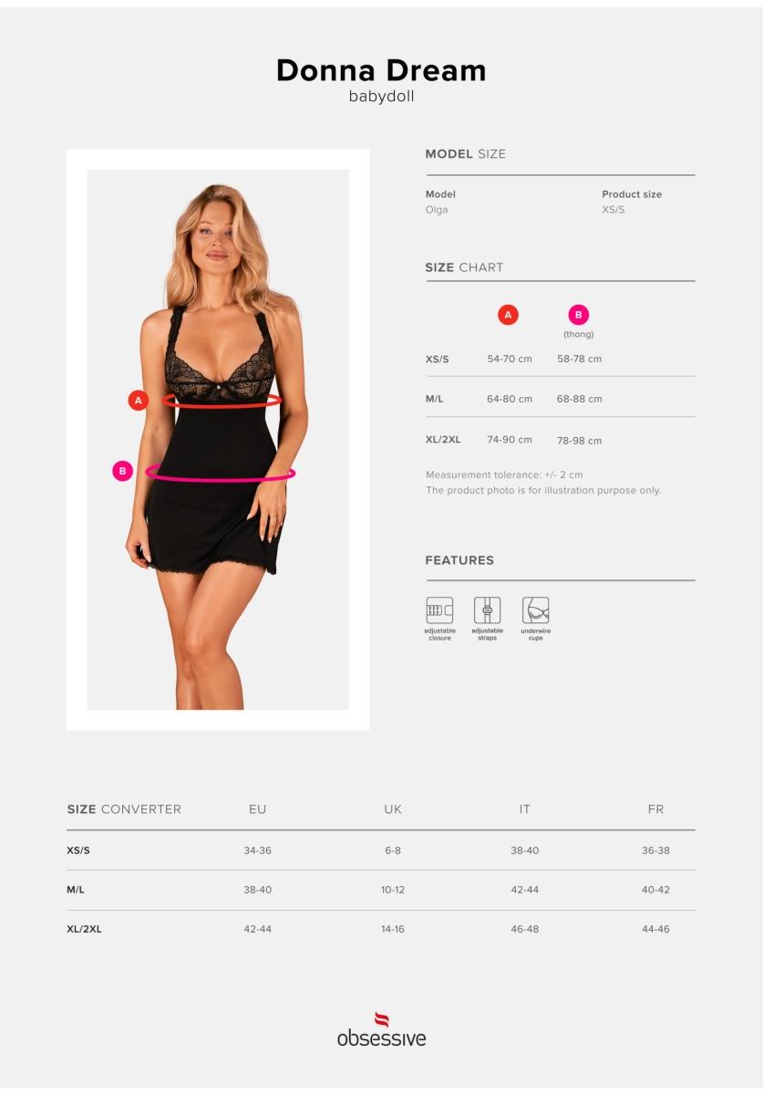 7-Donna Dream babydoll   XS/S-7
