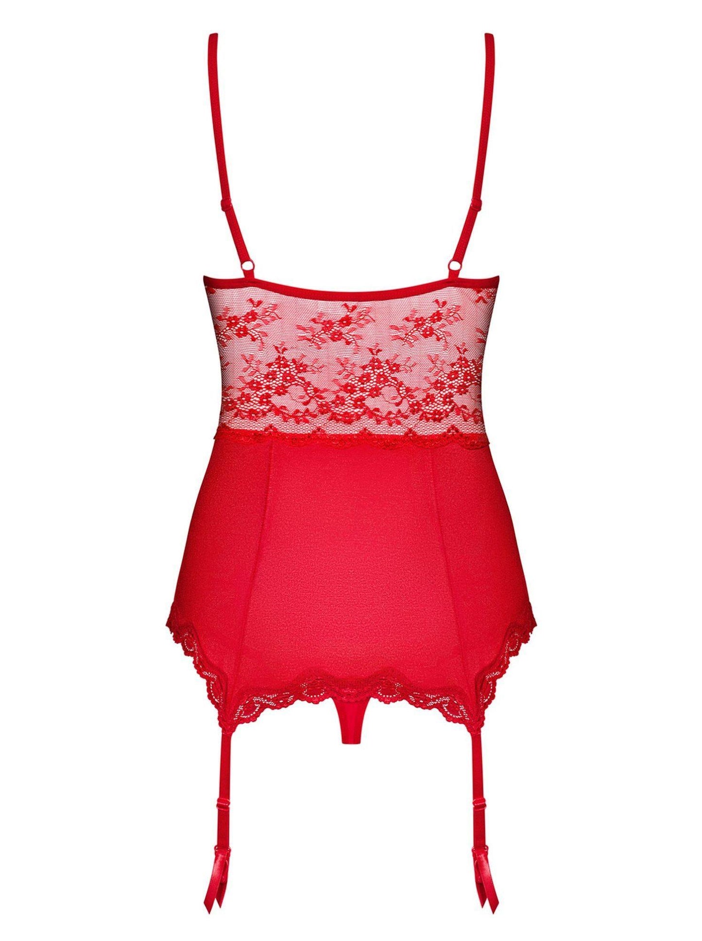 2-Gorset stringi czerwony sex komplet obsessive l/xl-2
