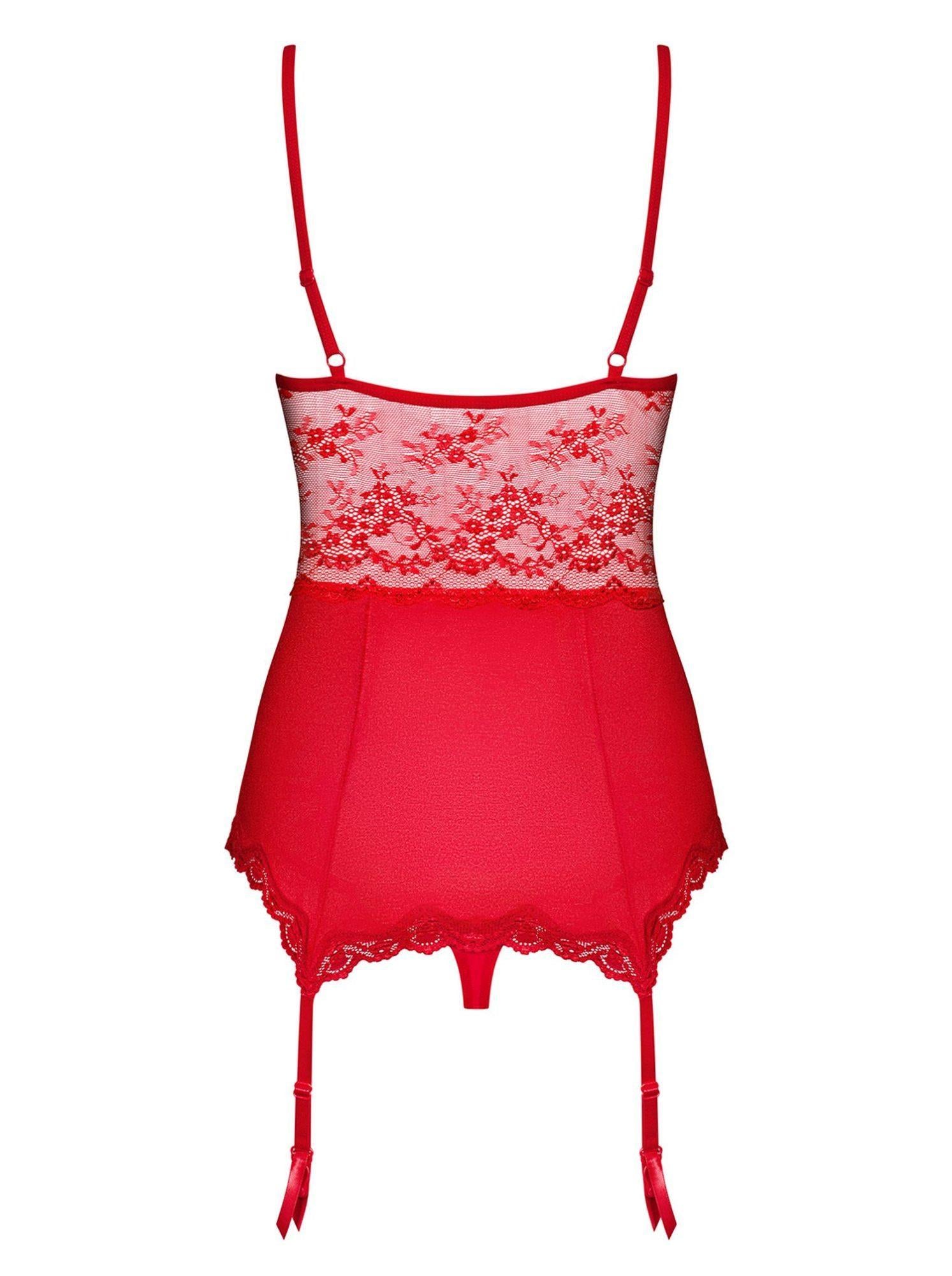 2-Gorset stringi czerwony sex komplet obsessive l/xl-2
