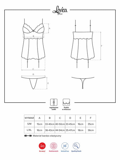 3-Gorset stringi czerwony sex komplet obsessive l/xl-3