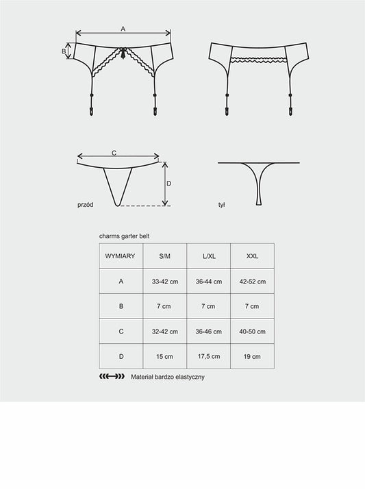 2-Stringi i pas do pończoch komplet obsessive l/xl-2