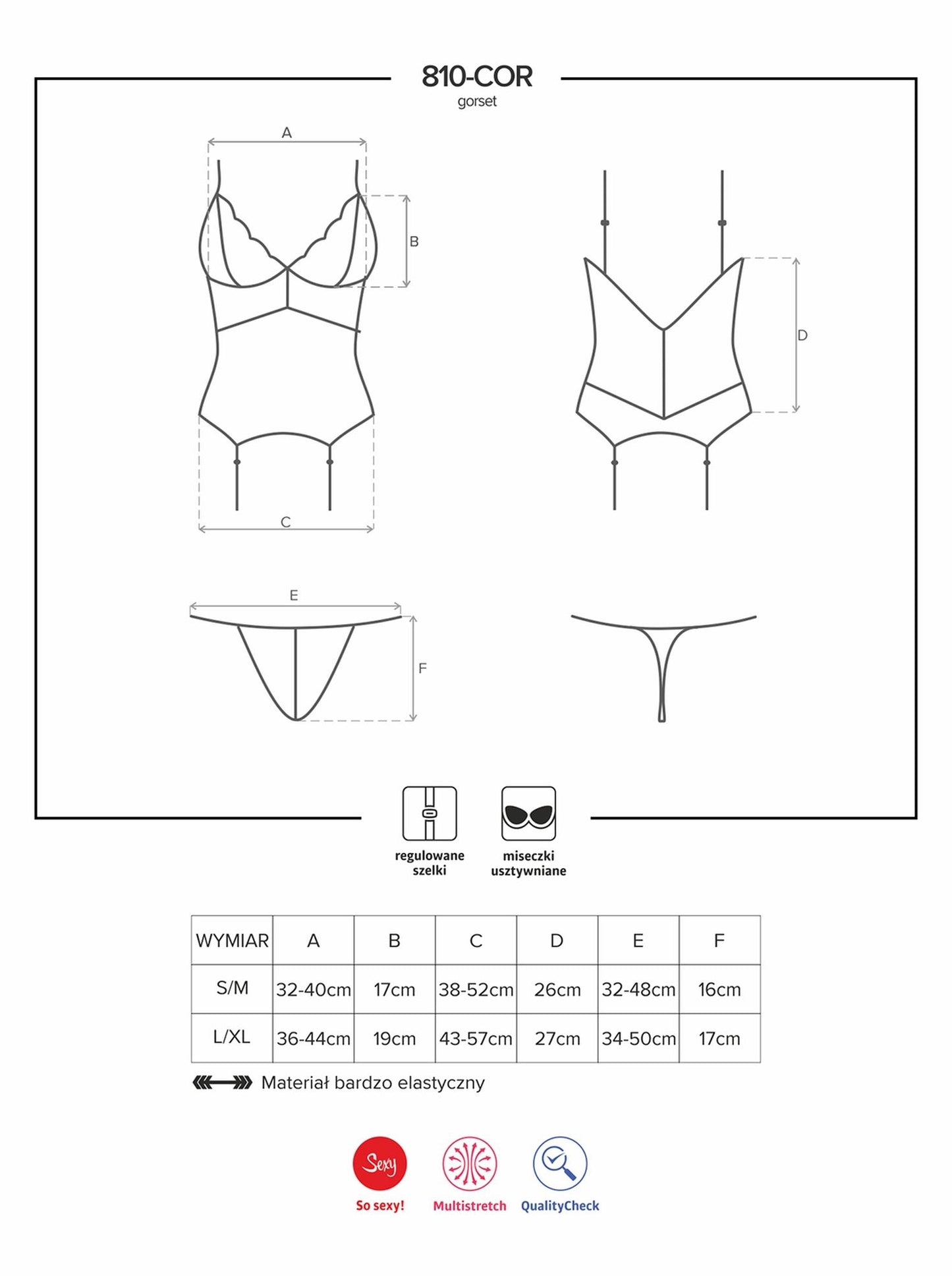 3-Koronkowy gorset stringi komplet obsessive l/xl-3