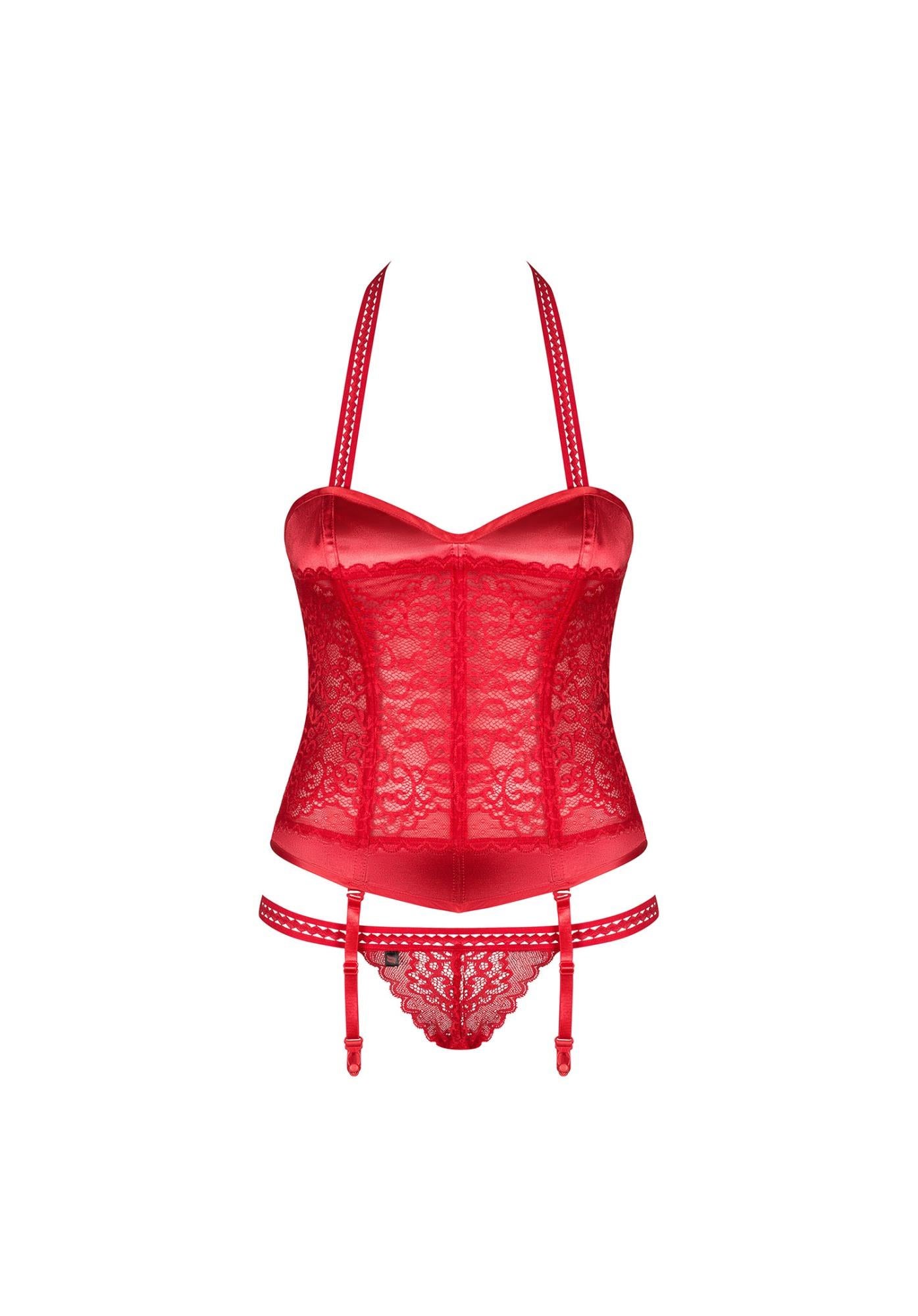 4-Gorset stringi sex komplet obsessive flameria s/m-4
