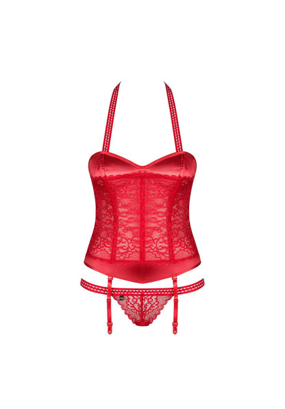 4-Gorset stringi sex komplet obsessive flameria s/m-4