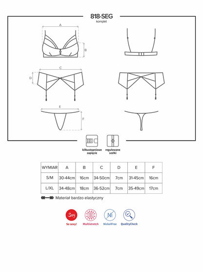 3-Komplet pas stringi sex biustonosz 818-seg-1 l/xl-3