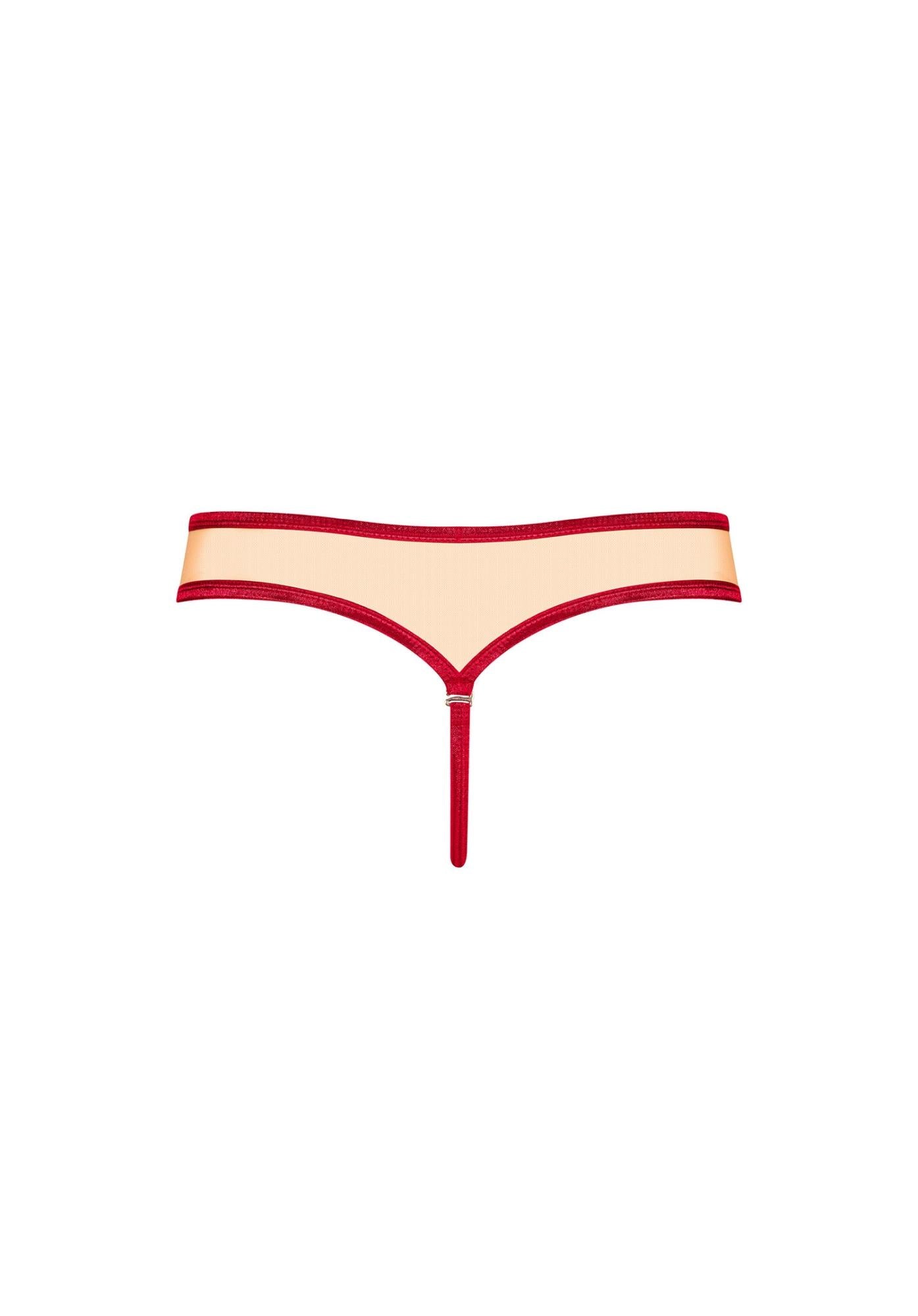 8-Erotyczne stringi z kokardą obsessive rubinesa lxl-8