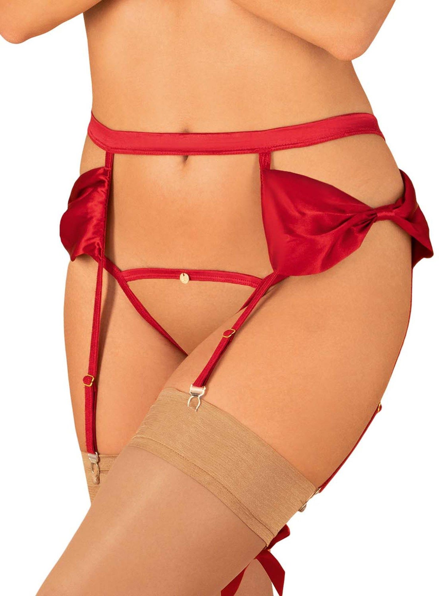 3-Pas stringi otwarte komplet obsessive rubinesa s/m-3